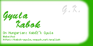 gyula kabok business card